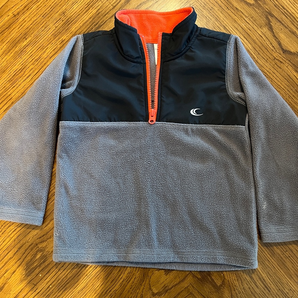 Boys Carter’s Gray and Black Quarter-Zip Fleece Pullover